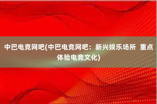 中巴电竞网吧(中巴电竞网吧：新兴娱乐场所  重点体验电竞文化)