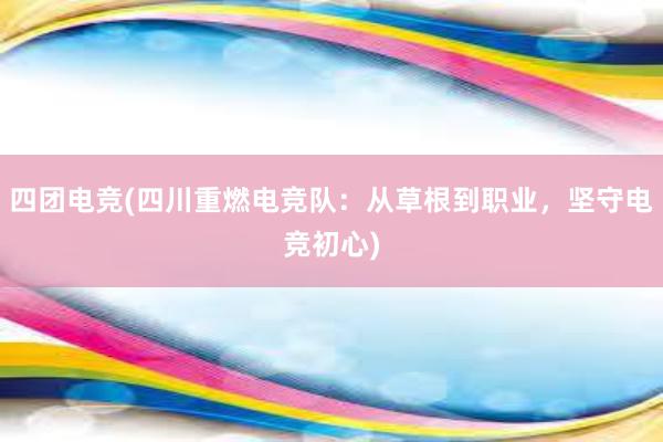 四团电竞(四川重燃电竞队：从草根到职业，坚守电竞初心)