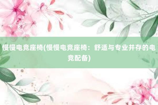 慢慢电竞座椅(慢慢电竞座椅：舒适与专业并存的电竞配备)