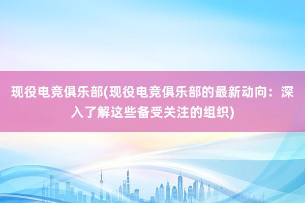 现役电竞俱乐部(现役电竞俱乐部的最新动向：深入了解这些备受关注的组织)