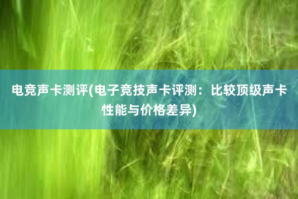 电竞声卡测评(电子竞技声卡评测：比较顶级声卡性能与价格差异)