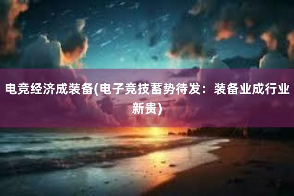 电竞经济成装备(电子竞技蓄势待发：装备业成行业新贵)