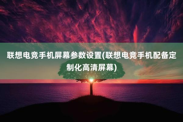 联想电竞手机屏幕参数设置(联想电竞手机配备定制化高清屏幕)