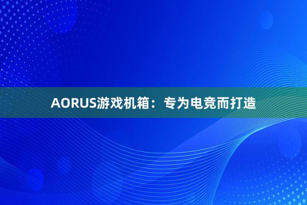 AORUS游戏机箱：专为电竞而打造