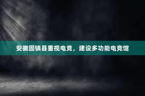 安徽固镇县重视电竞，建设多功能电竞馆