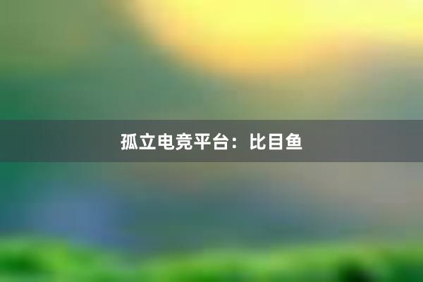 孤立电竞平台：比目鱼