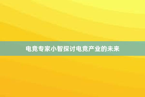 电竞专家小智探讨电竞产业的未来