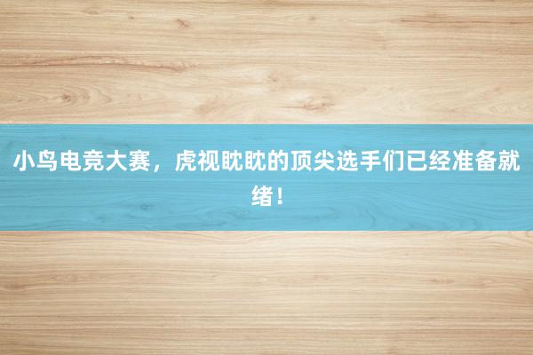 小鸟电竞大赛，虎视眈眈的顶尖选手们已经准备就绪！