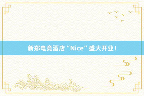 新郑电竞酒店“Nice”盛大开业！