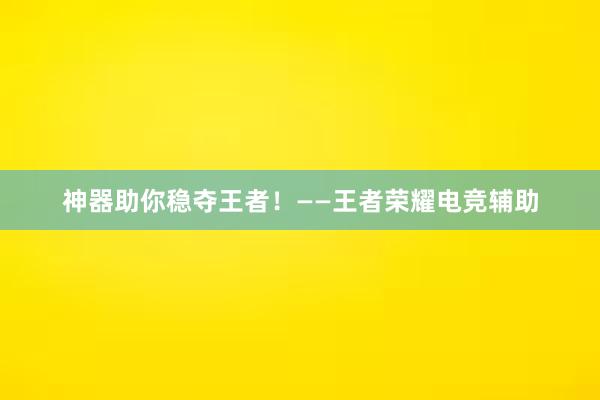 神器助你稳夺王者！——王者荣耀电竞辅助