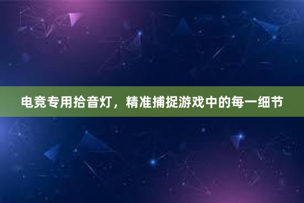 电竞专用拾音灯，精准捕捉游戏中的每一细节