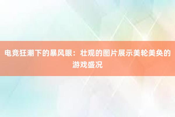 电竞狂潮下的暴风眼：壮观的图片展示美轮美奂的游戏盛况